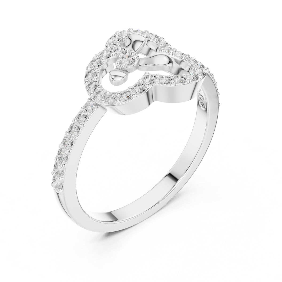 Trifoil Petal Statement Ring White Gold