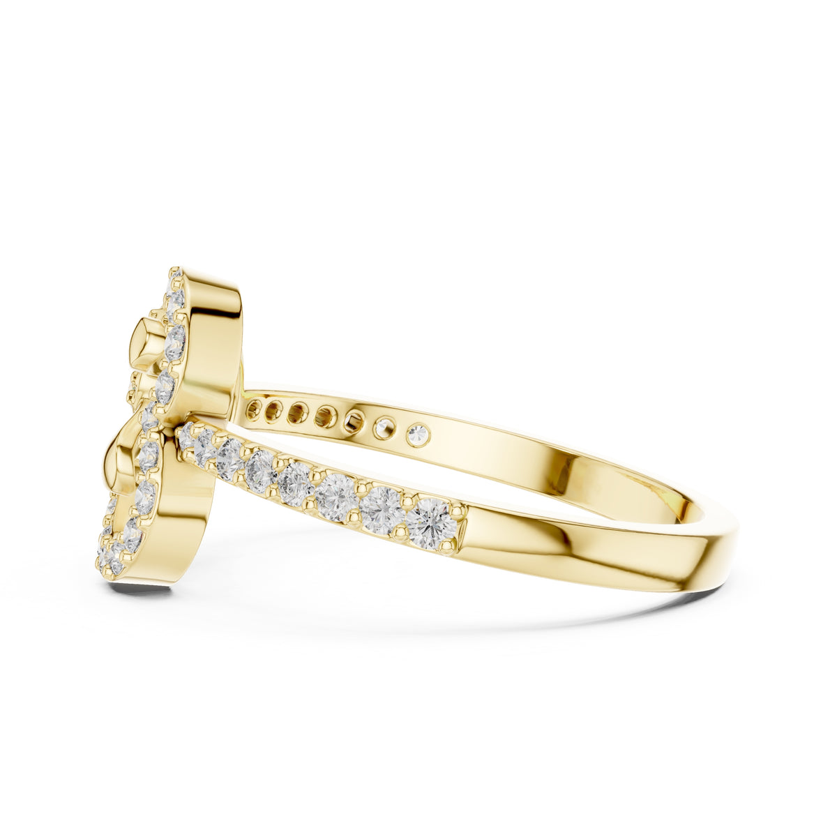 Trifoil Petal Statement Ring Yellow Gold