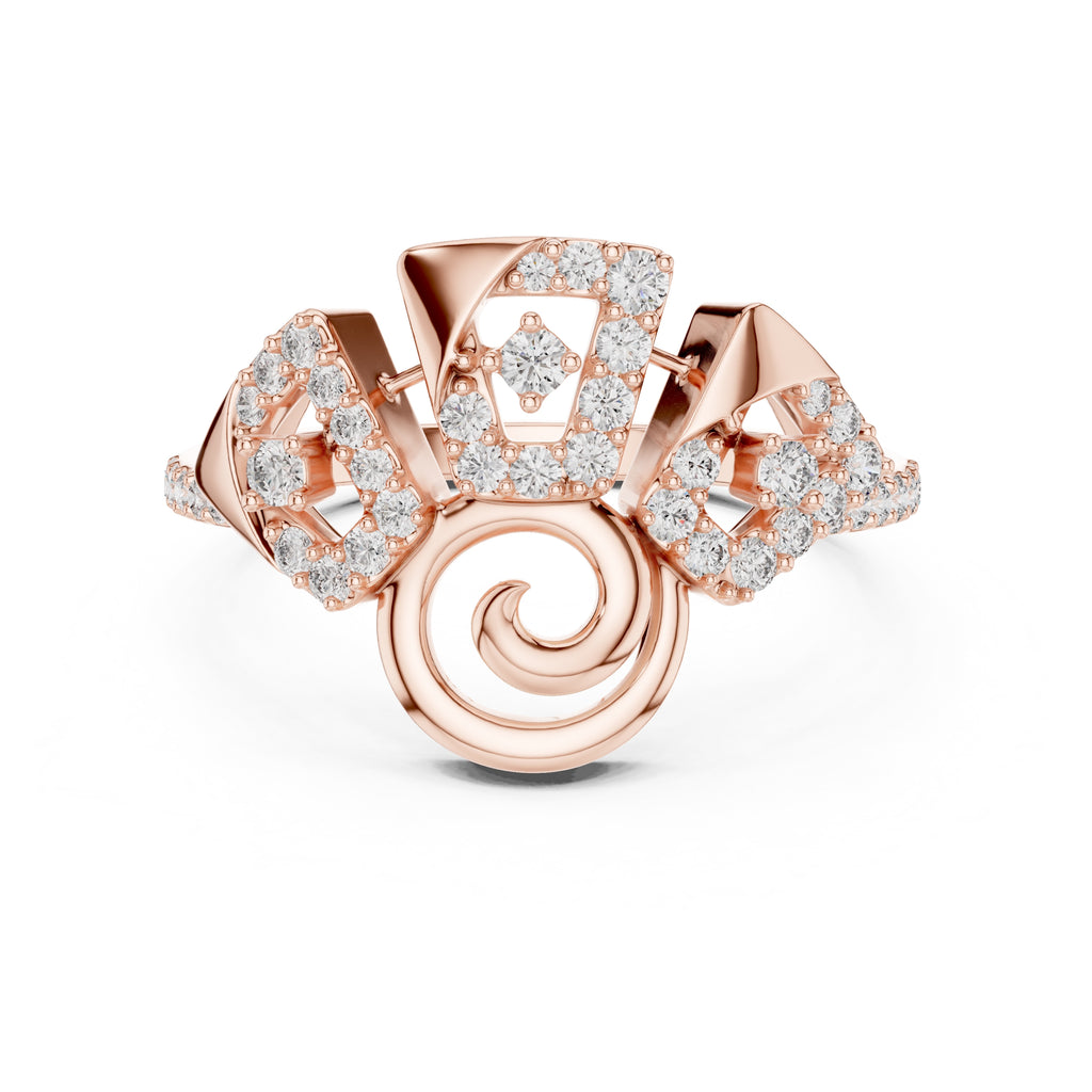 Vortex Fanfare Statement Ring Rose Gold
