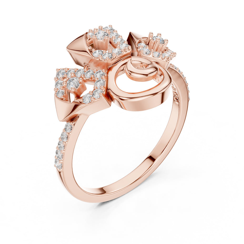 Vortex Fanfare Statement Ring Rose Gold