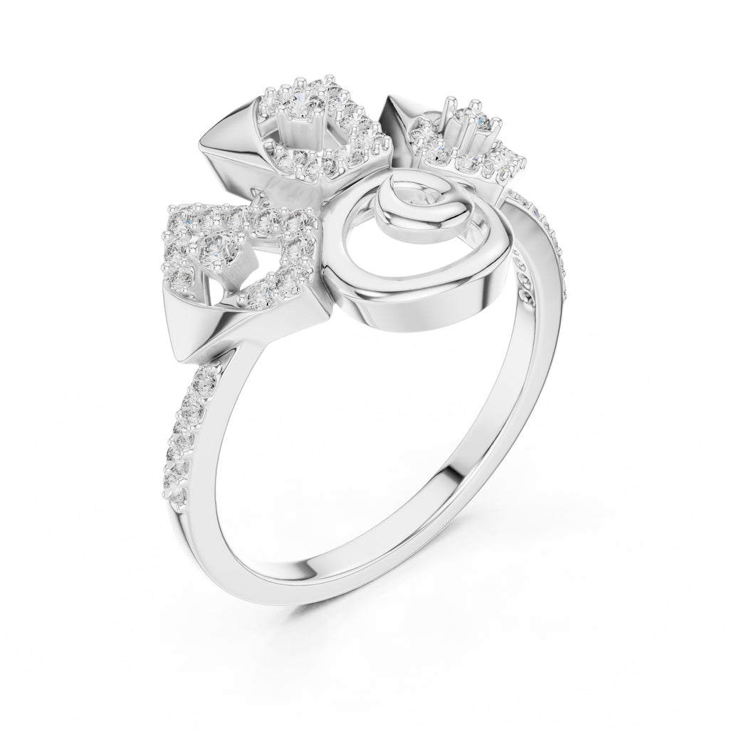 Vortex Fanfare Statement Ring White Gold