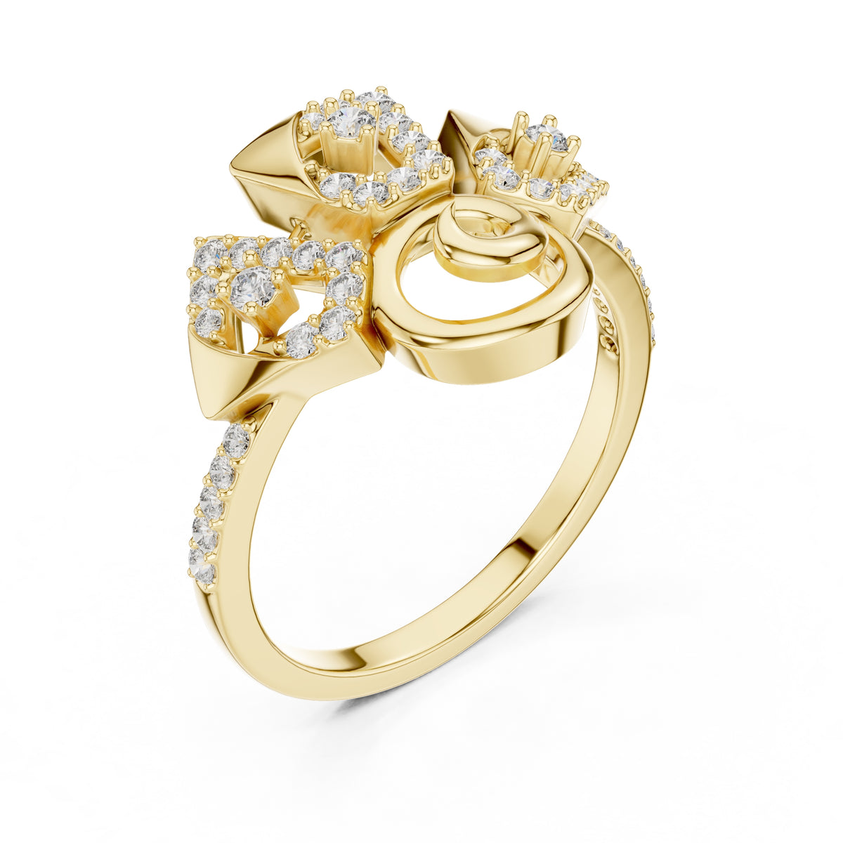 Vortex Fanfare Statement Ring Yellow Gold