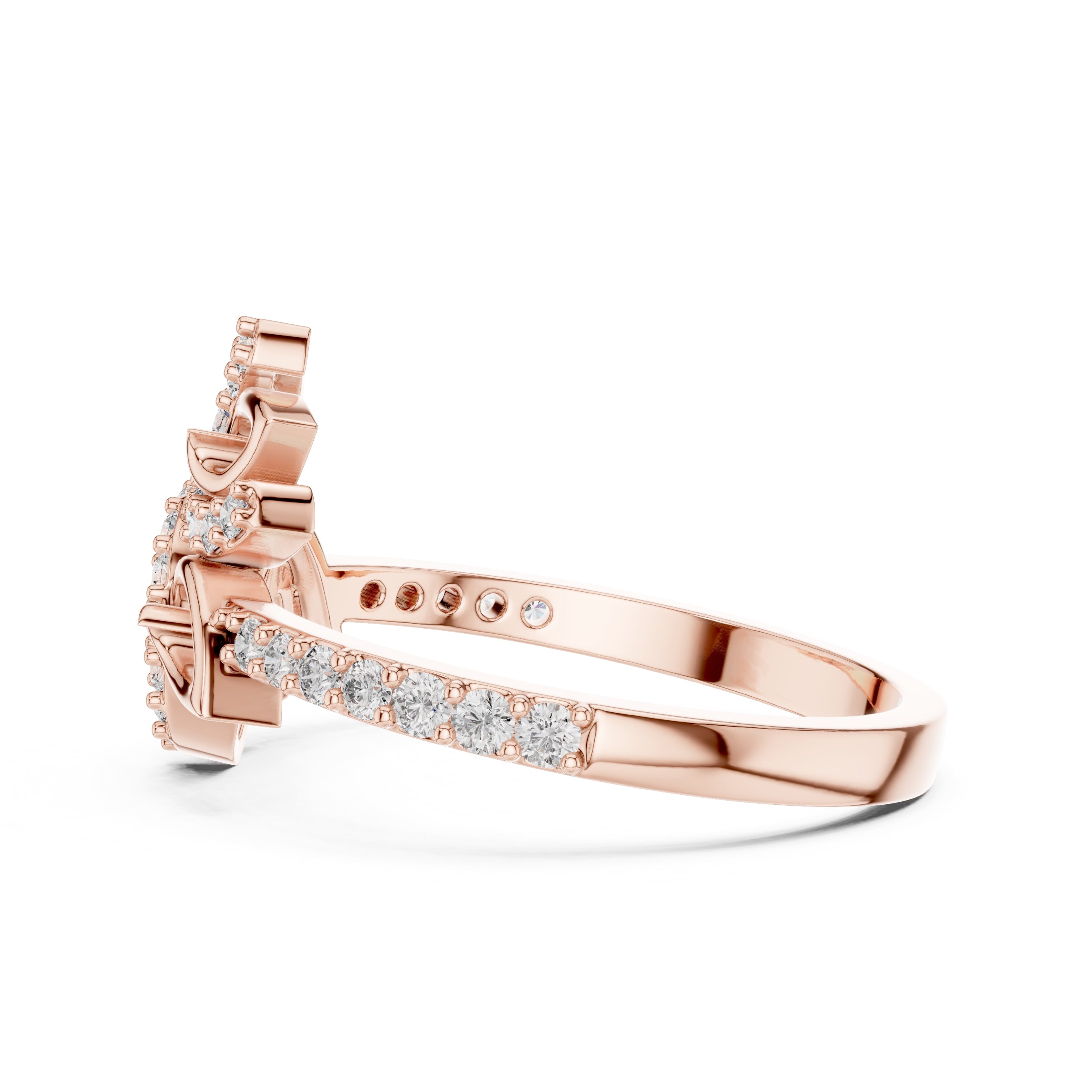 Fluttering Leaf Statement Ring Rose Gold