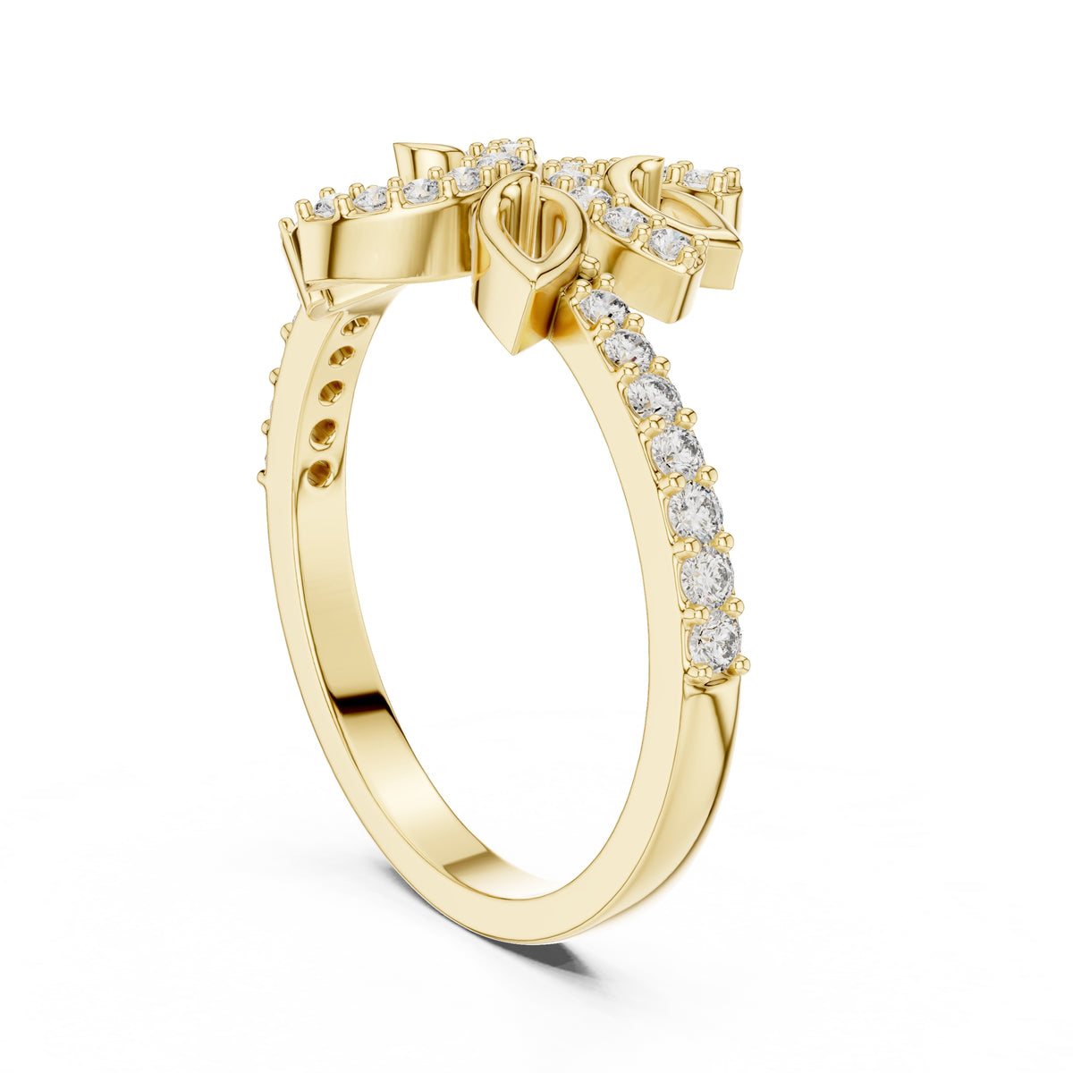 Fluttering Leaf Statement Ring Yellow Gold