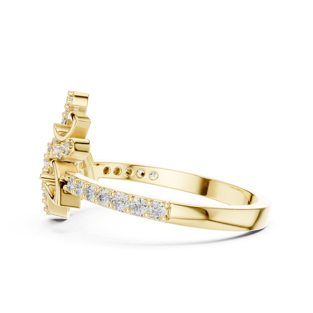 Fluttering Leaf Statement Ring Yellow Gold