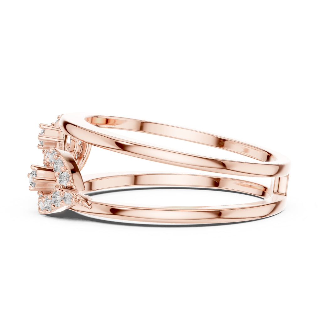 Double-Rail Infinity Statement Ring Rose Gold