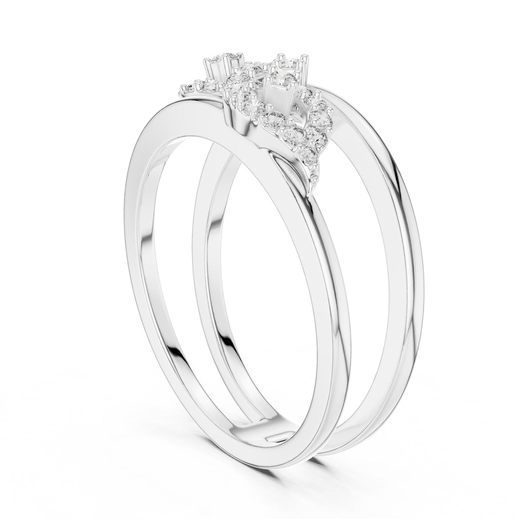 Double-Rail Infinity Statement Ring White Gold