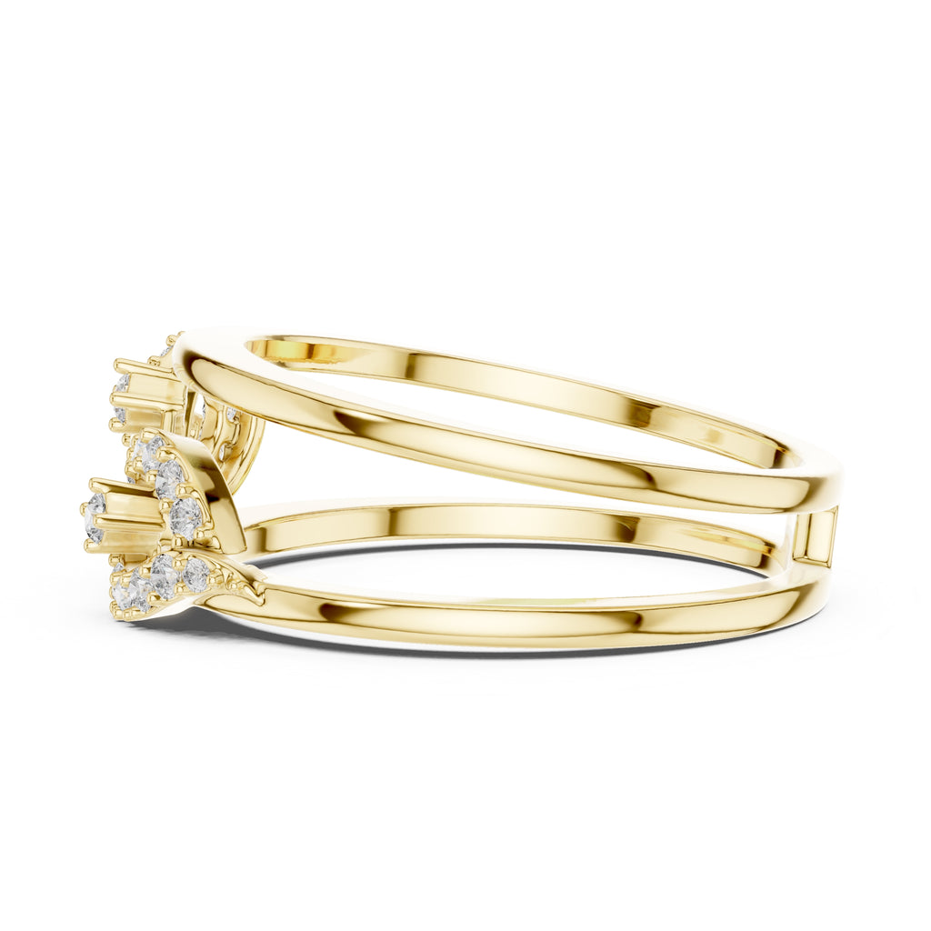 Double-Rail Infinity Statement Ring Yellow Gold