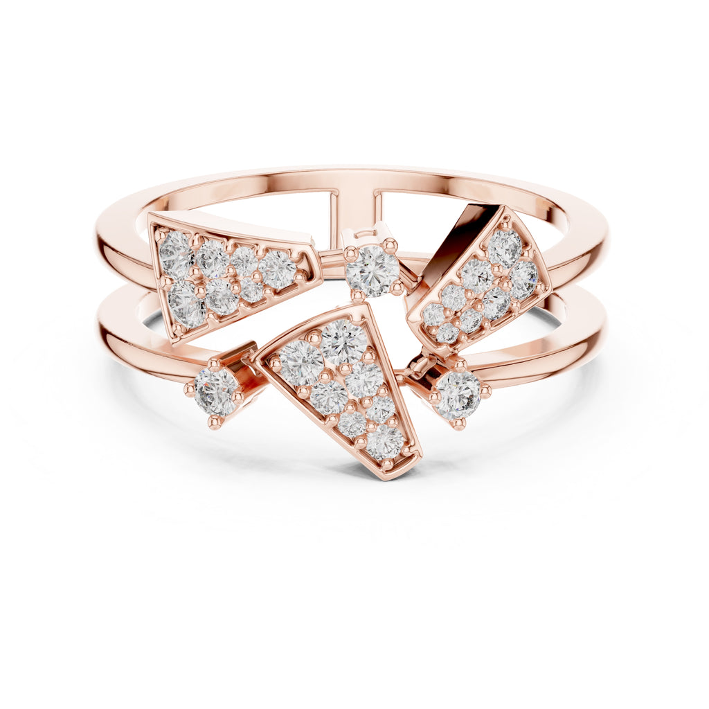 Geometric Mosaic Statement Ring Rose Gold