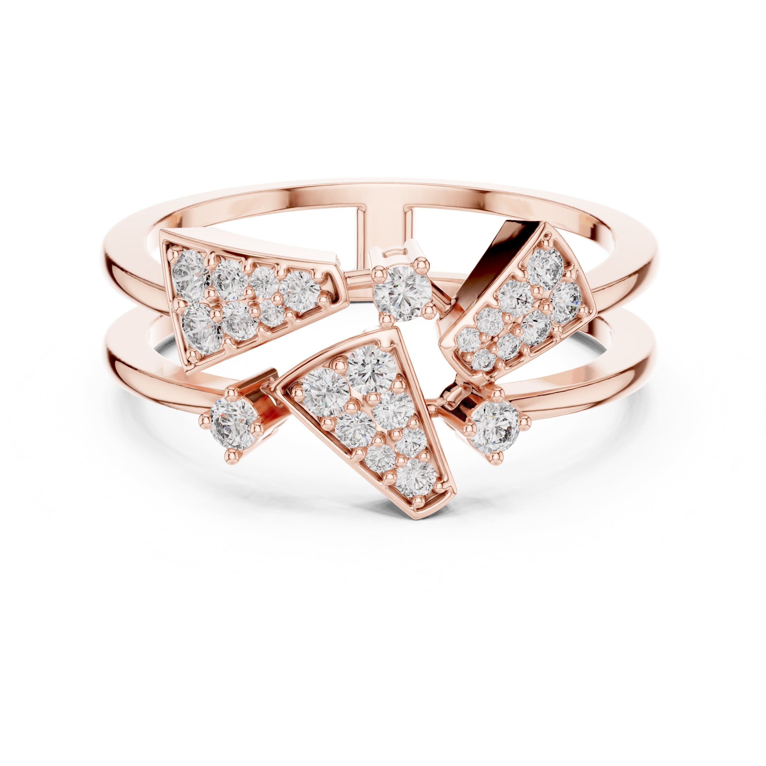 Geometric Mosaic Statement Ring Rose Gold