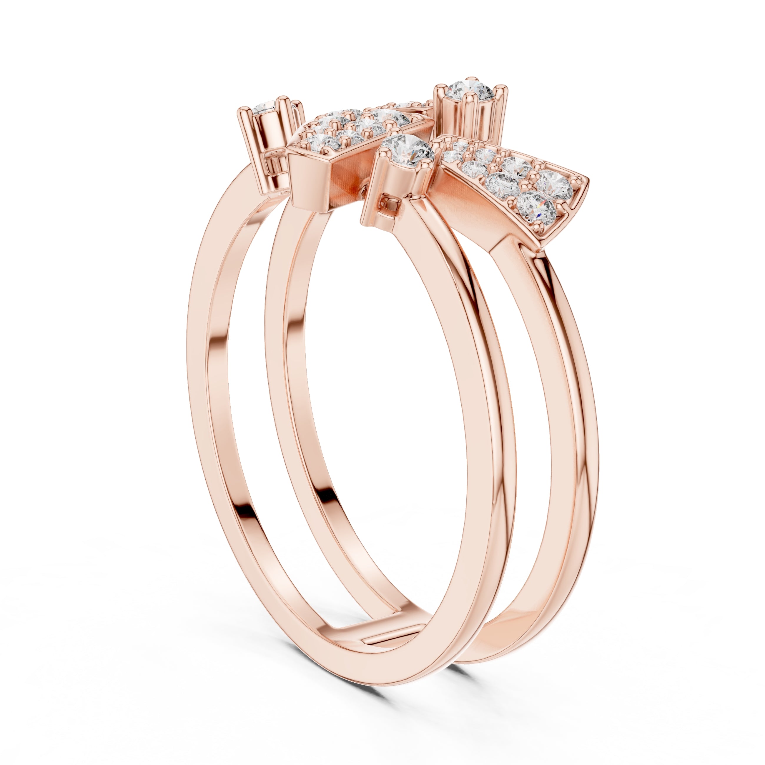 Geometric Mosaic Statement Ring Rose Gold