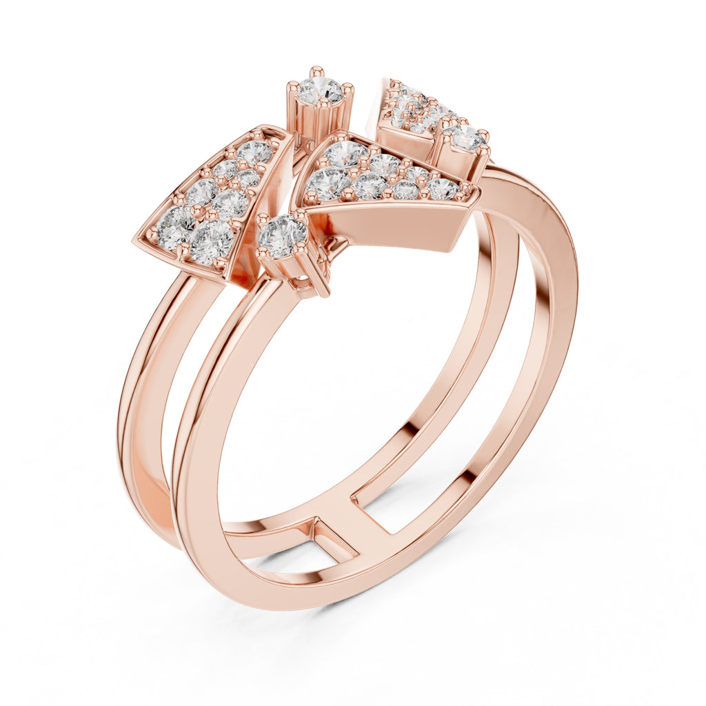 Geometric Mosaic Statement Ring Rose Gold