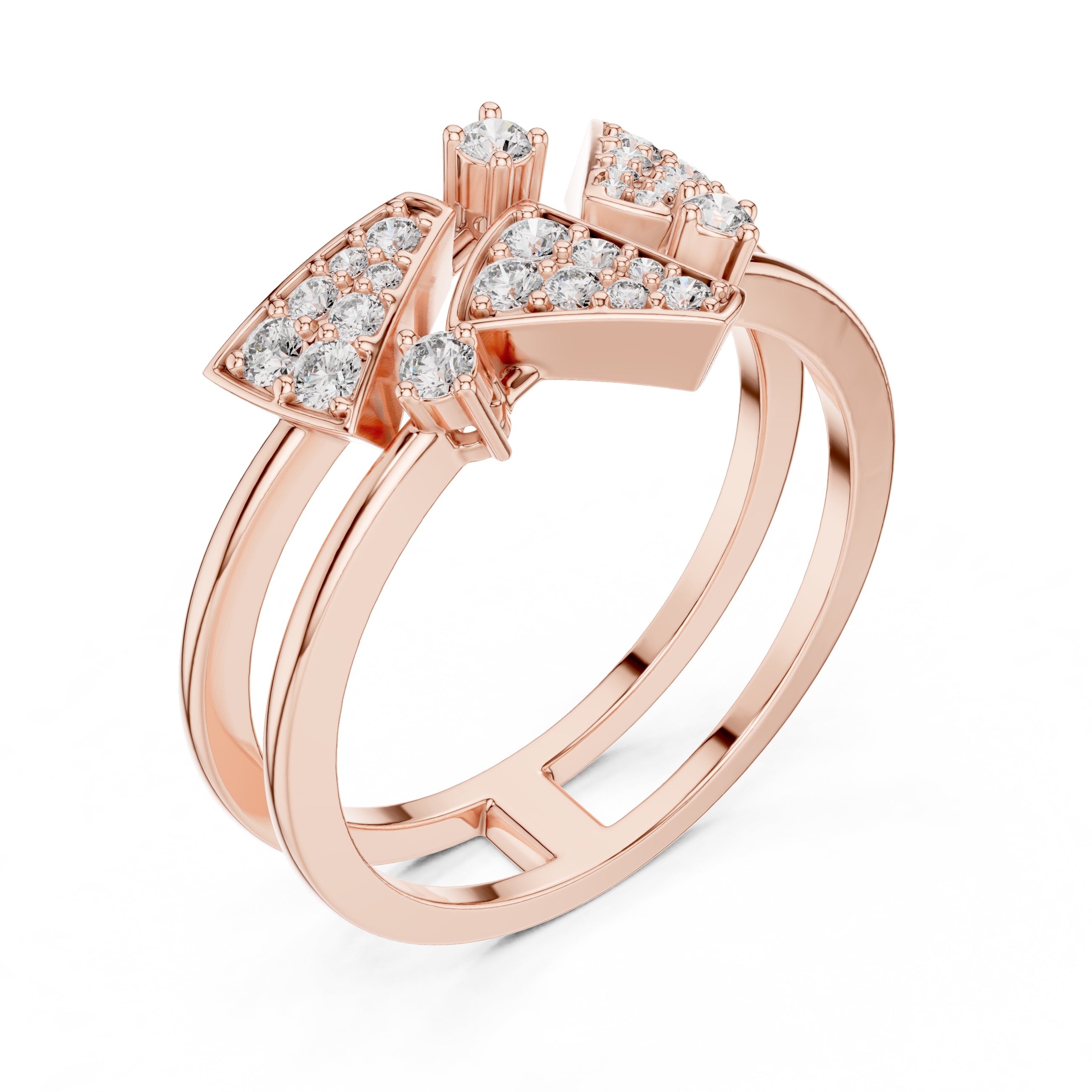 Geometric Mosaic Statement Ring Rose Gold