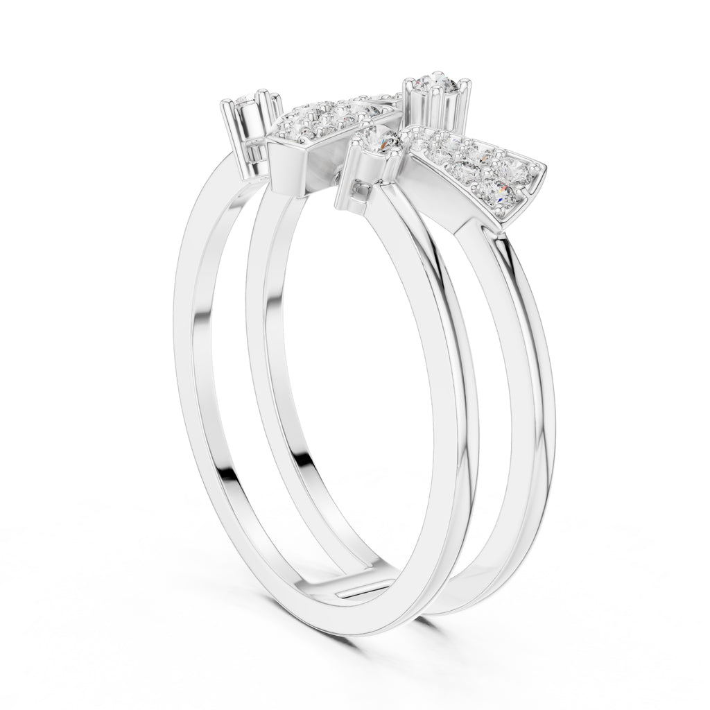 Geometric Mosaic Statement Ring White Gold