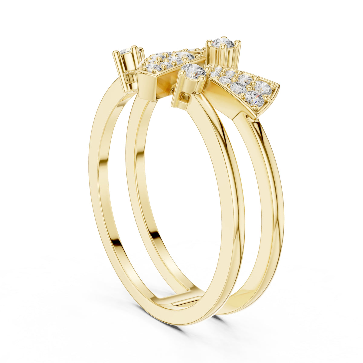 Geometric Mosaic Statement Ring Yellow Gold