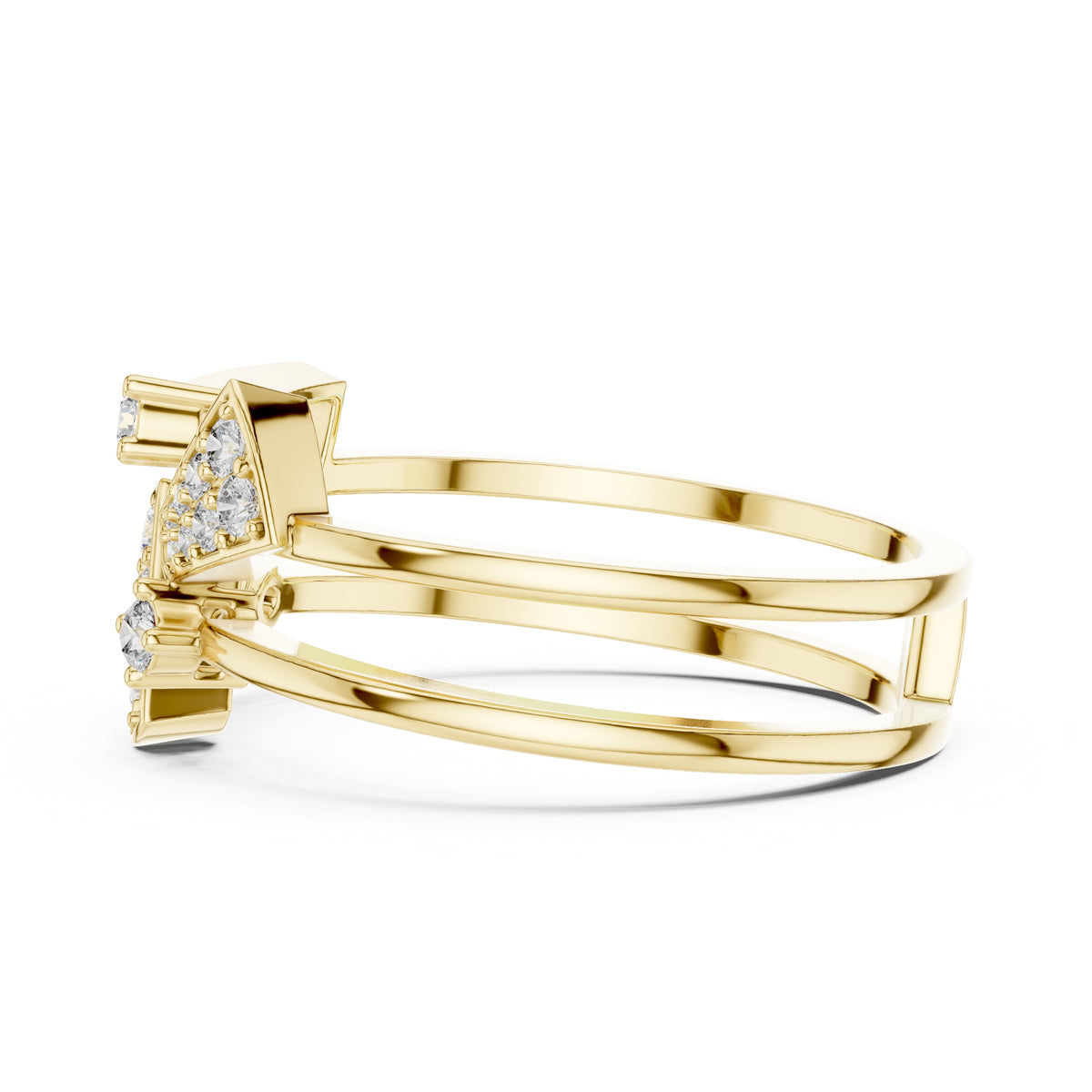Geometric Mosaic Statement Ring Yellow Gold