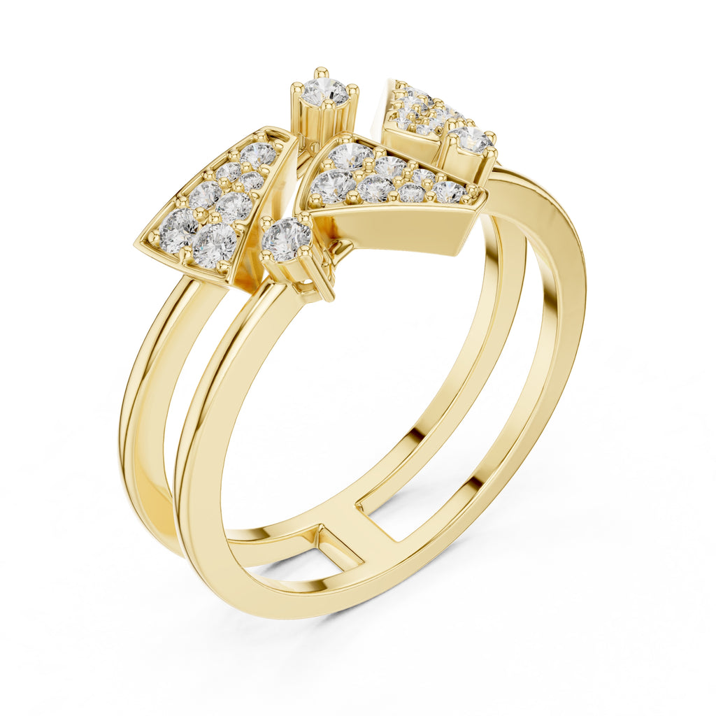 Geometric Mosaic Statement Ring Yellow Gold