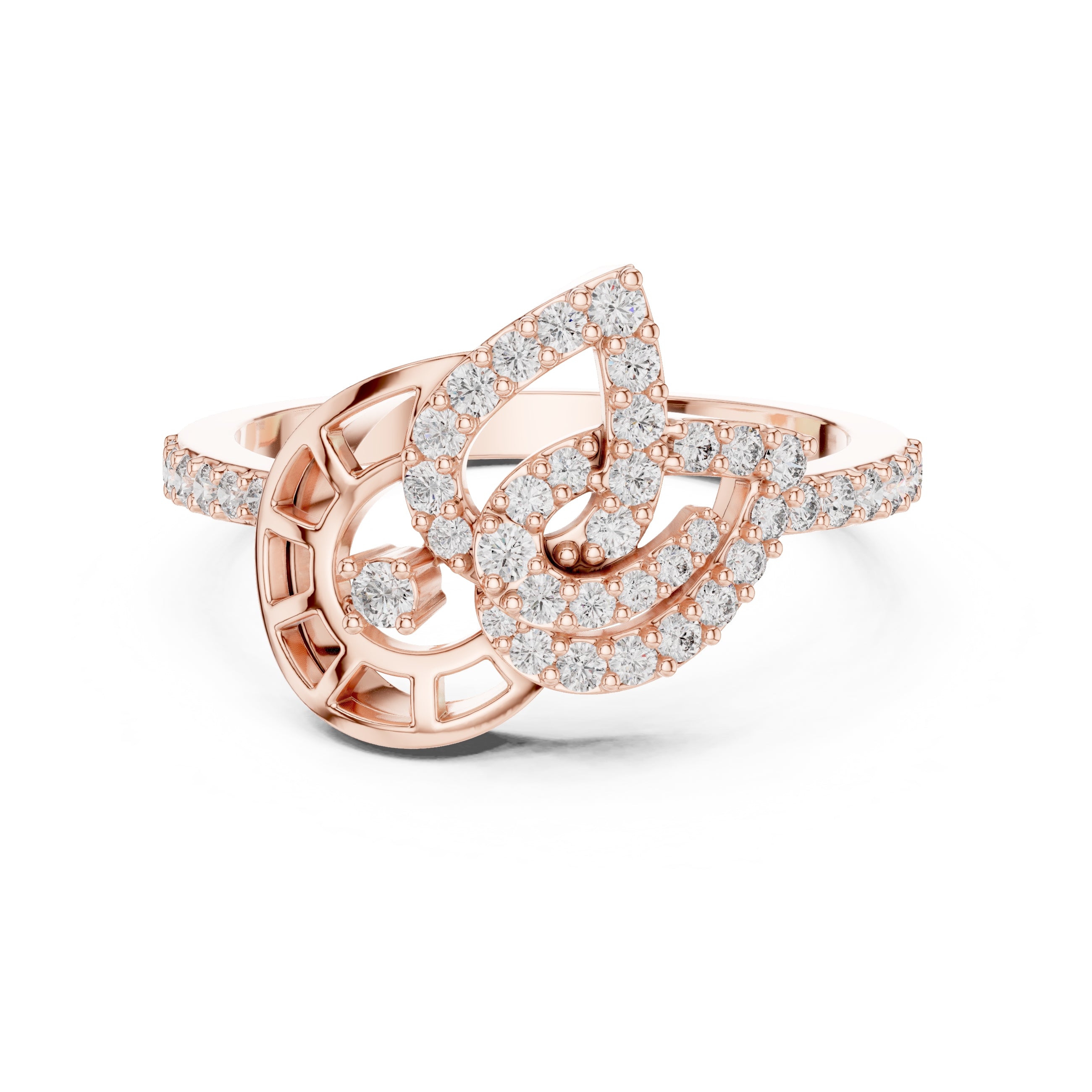 Lumina Leaf Statement Ring Rose Gold