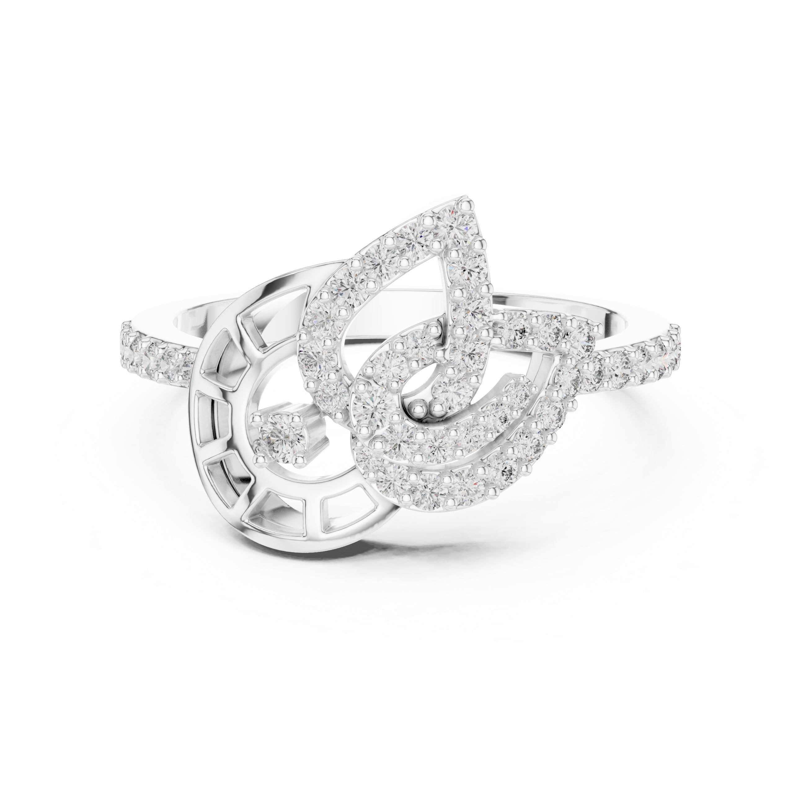 Lumina Leaf Statement Ring White Gold