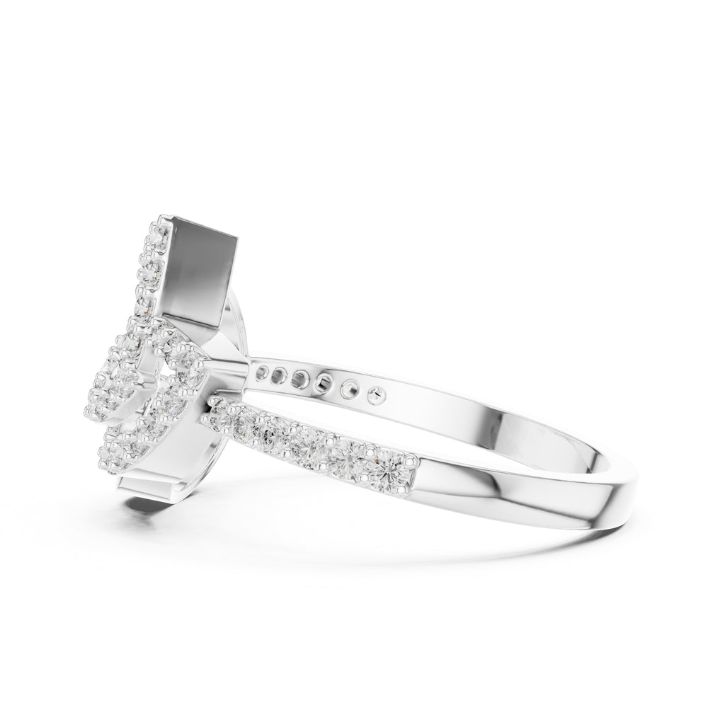 Lumina Leaf Statement Ring White Gold