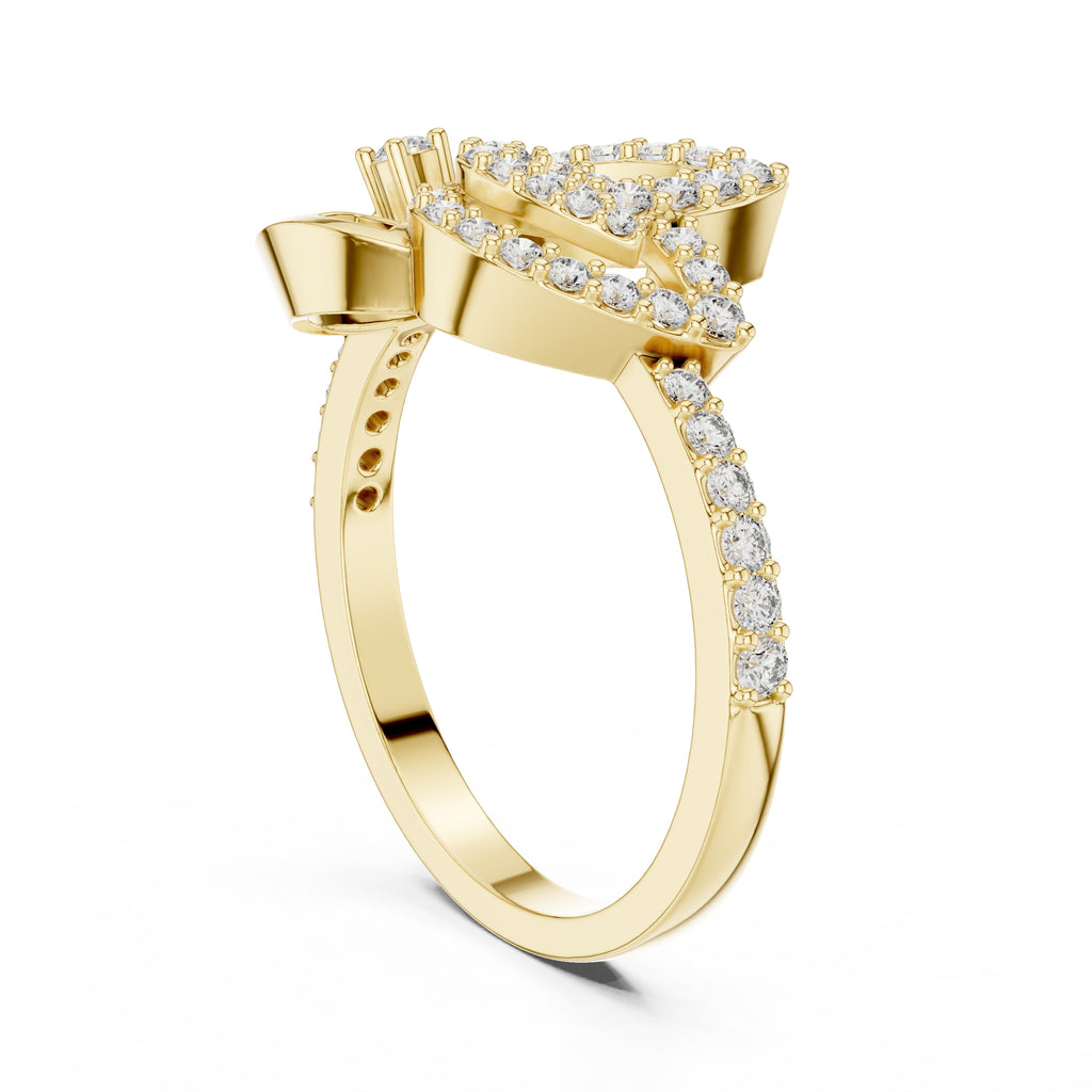 Lumina Leaf Statement Ring Yellow Gold