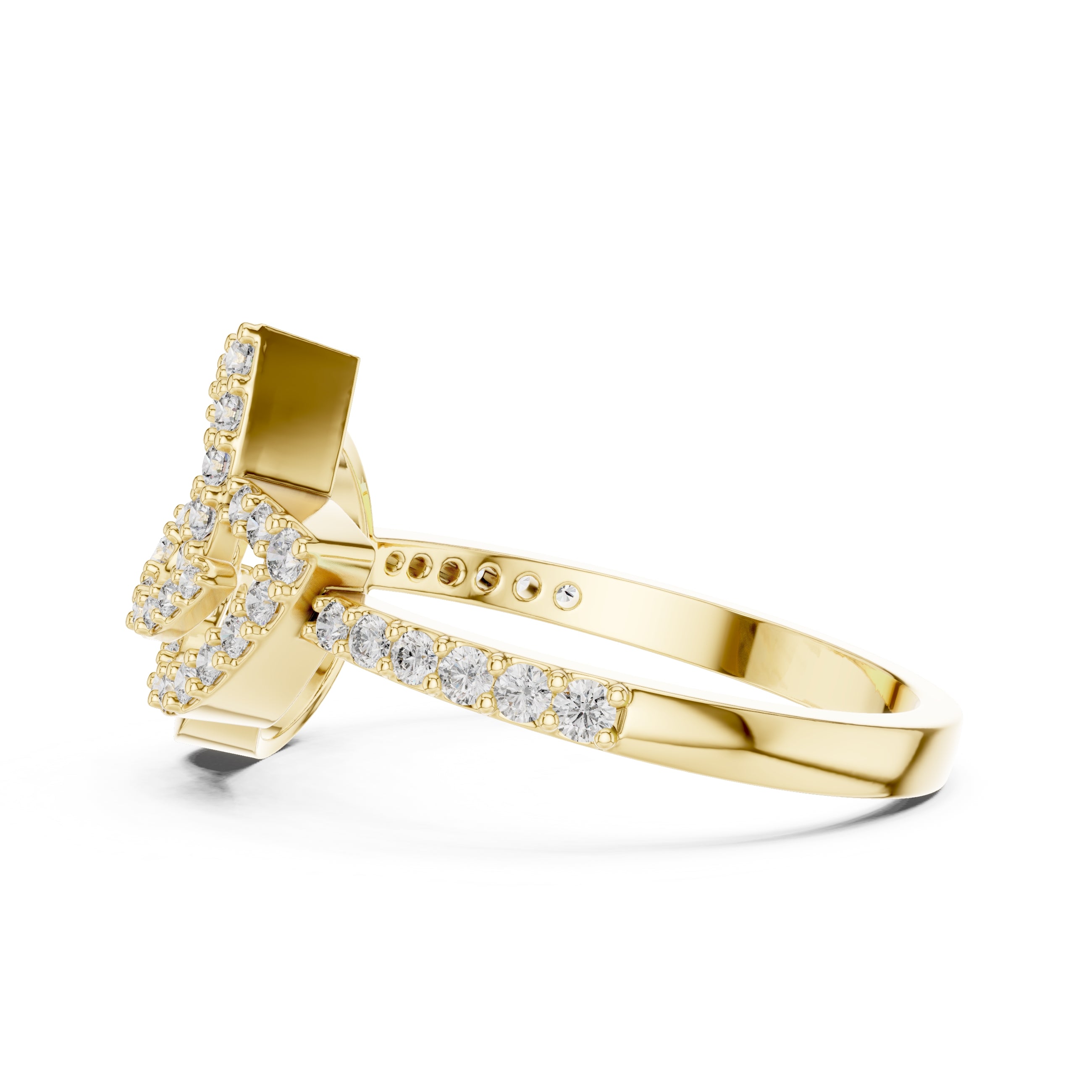 Lumina Leaf Statement Ring Yellow Gold