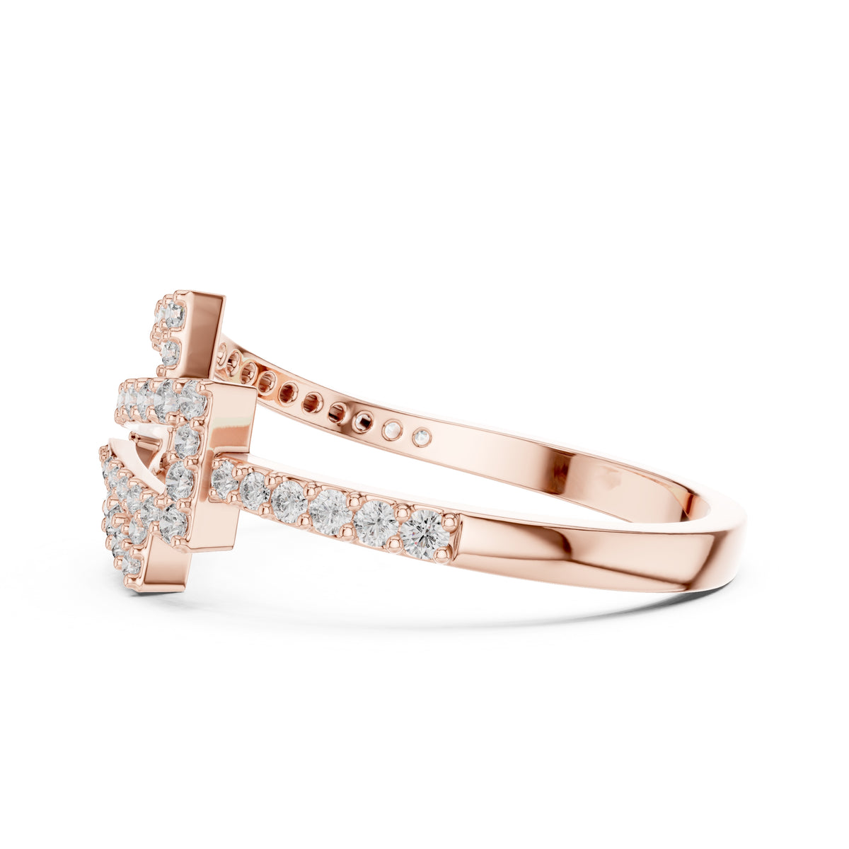Delta Geometric Statement Ring Rose Gold