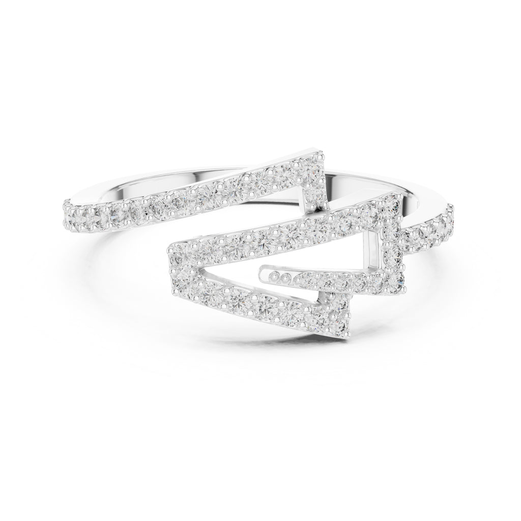 Delta Geometric Statement Ring White Gold