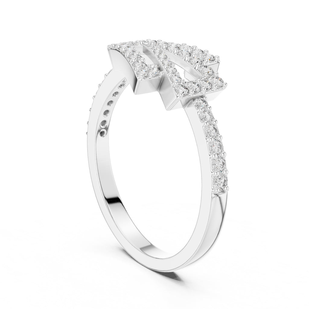 Delta Geometric Statement Ring White Gold