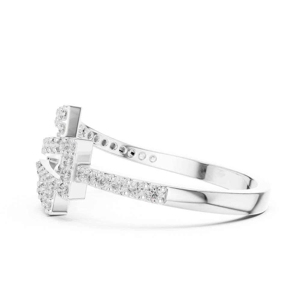 Delta Geometric Statement Ring White Gold