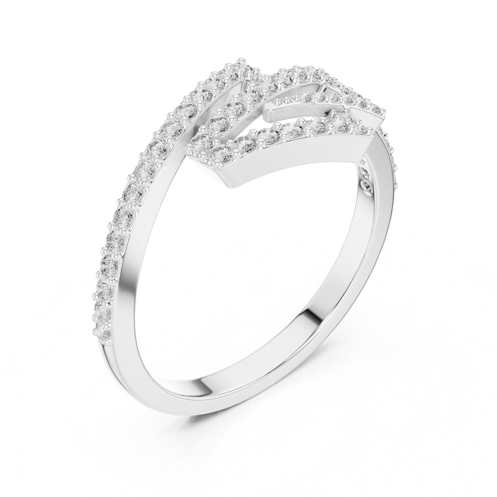 Delta Geometric Statement Ring White Gold