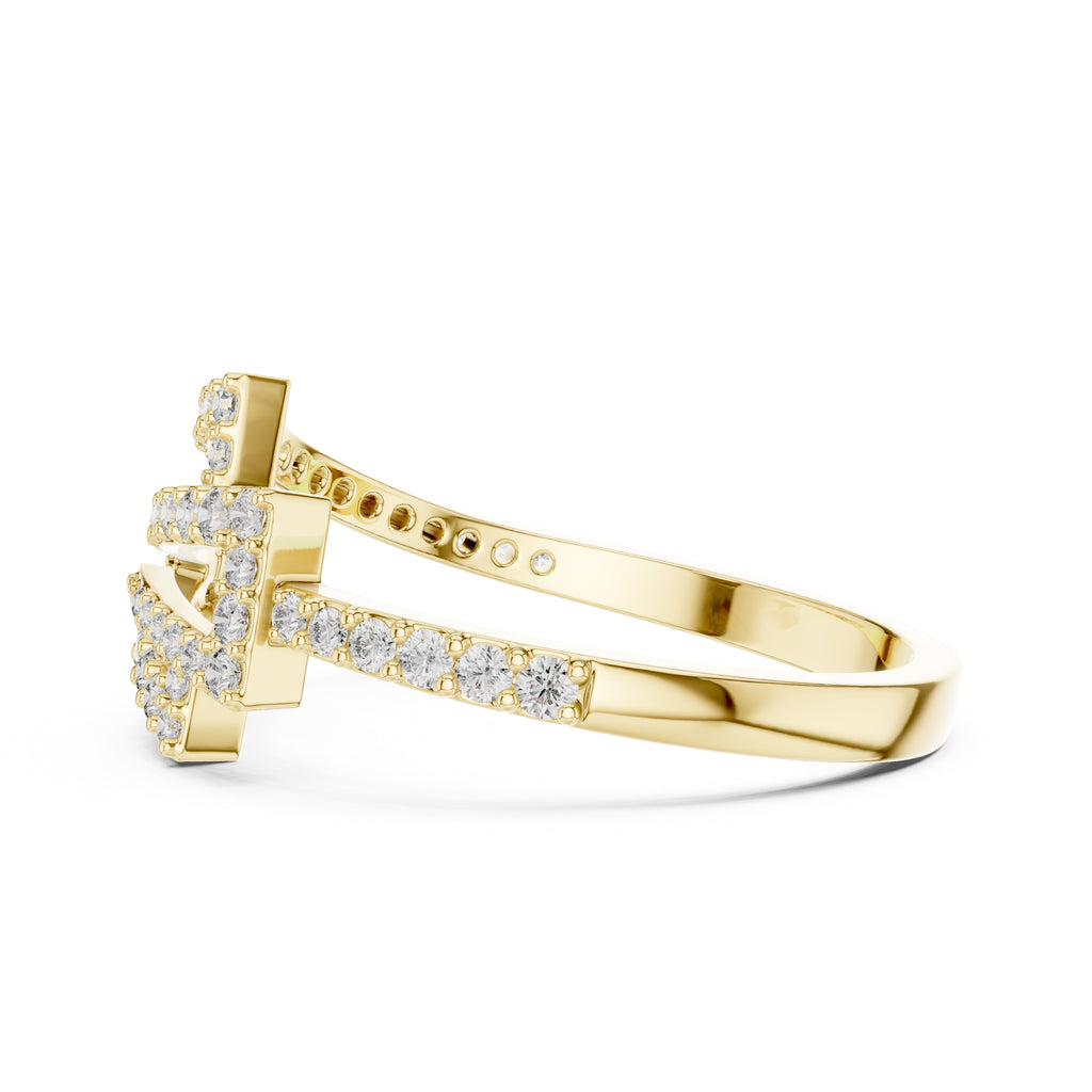 Delta Geometric Statement Ring Yellow Gold