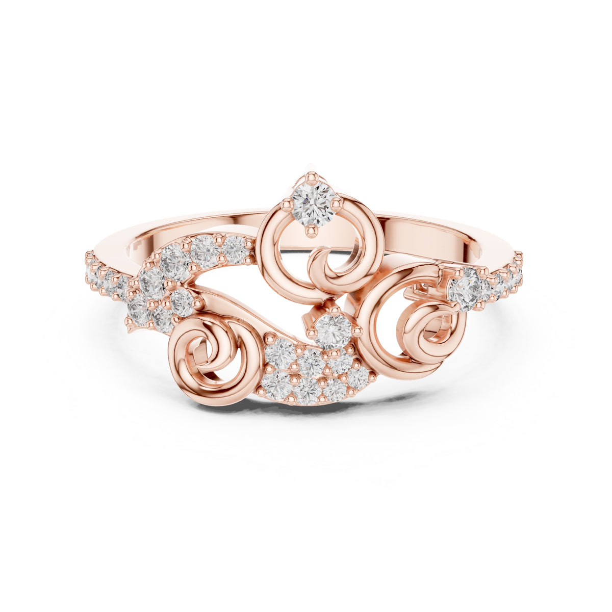 Filigree Swirl Statement Ring Rose Gold