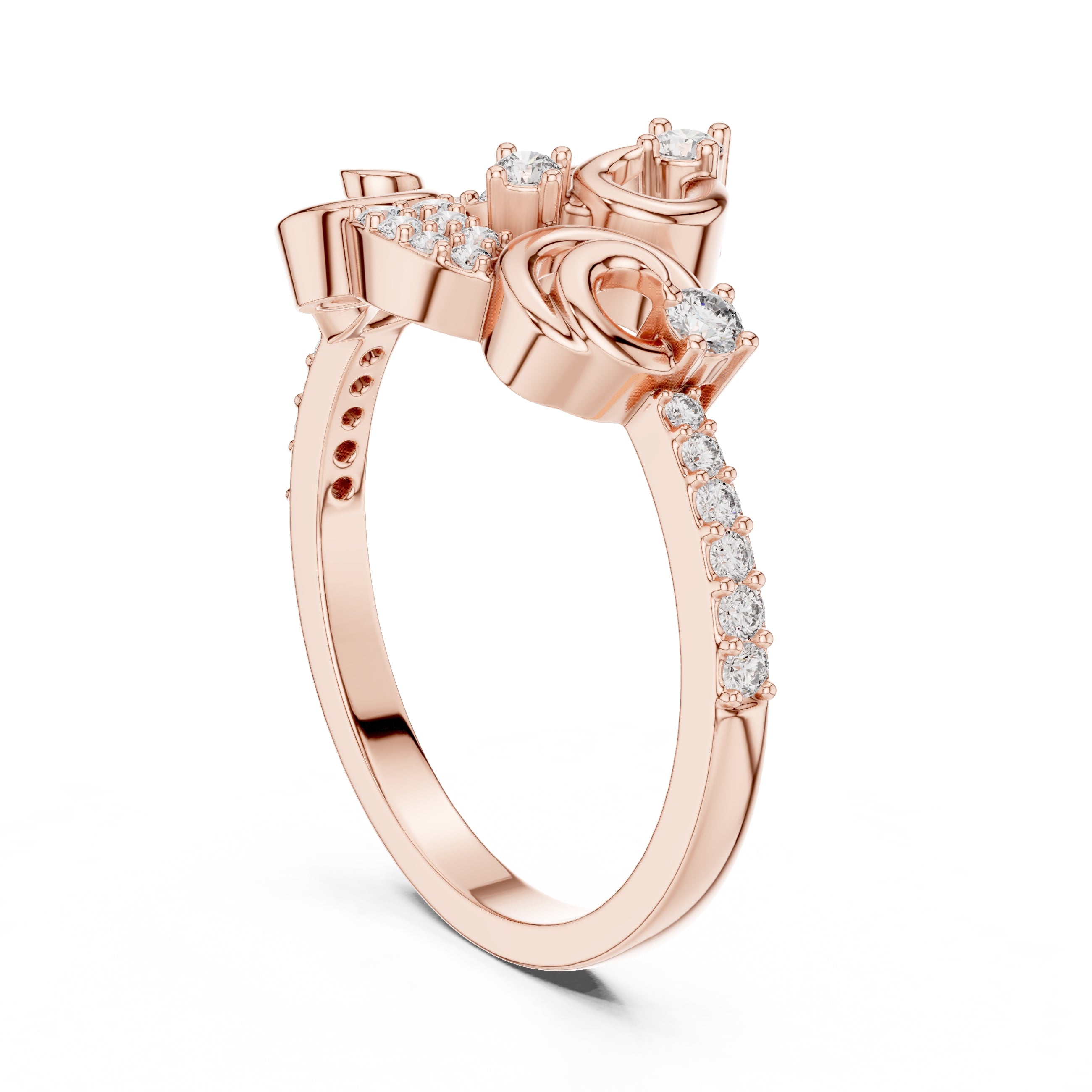Filigree Swirl Statement Ring Rose Gold