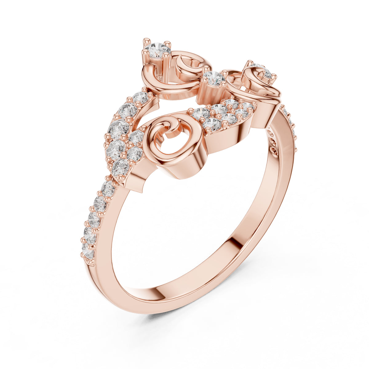 Filigree Swirl Statement Ring Rose Gold