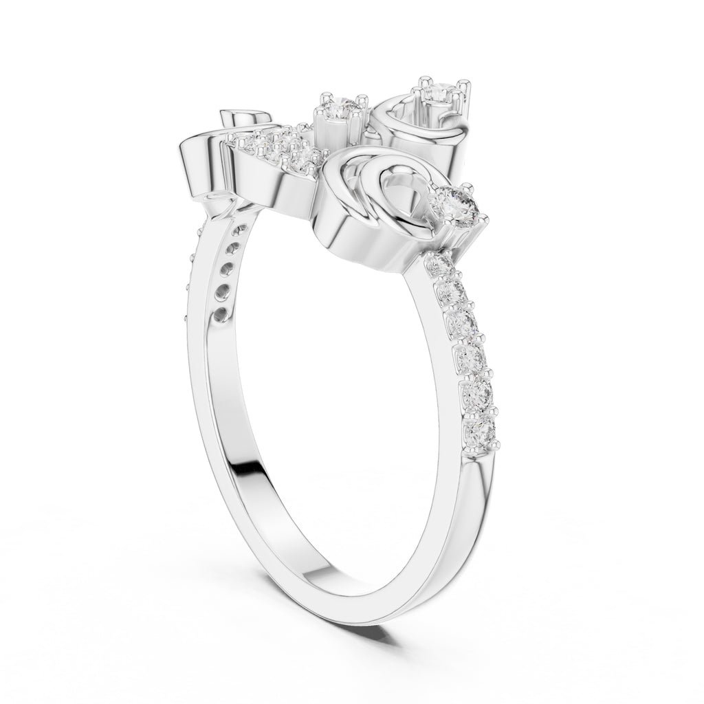 Filigree Swirl Statement Ring White Gold