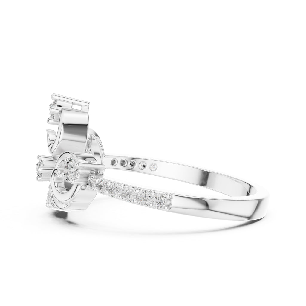 Filigree Swirl Statement Ring White Gold
