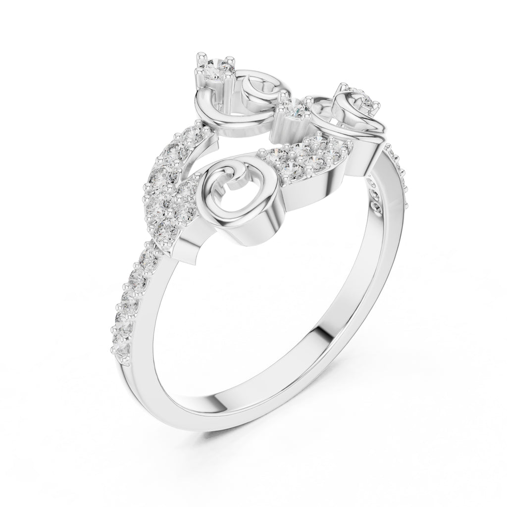 Filigree Swirl Statement Ring White Gold