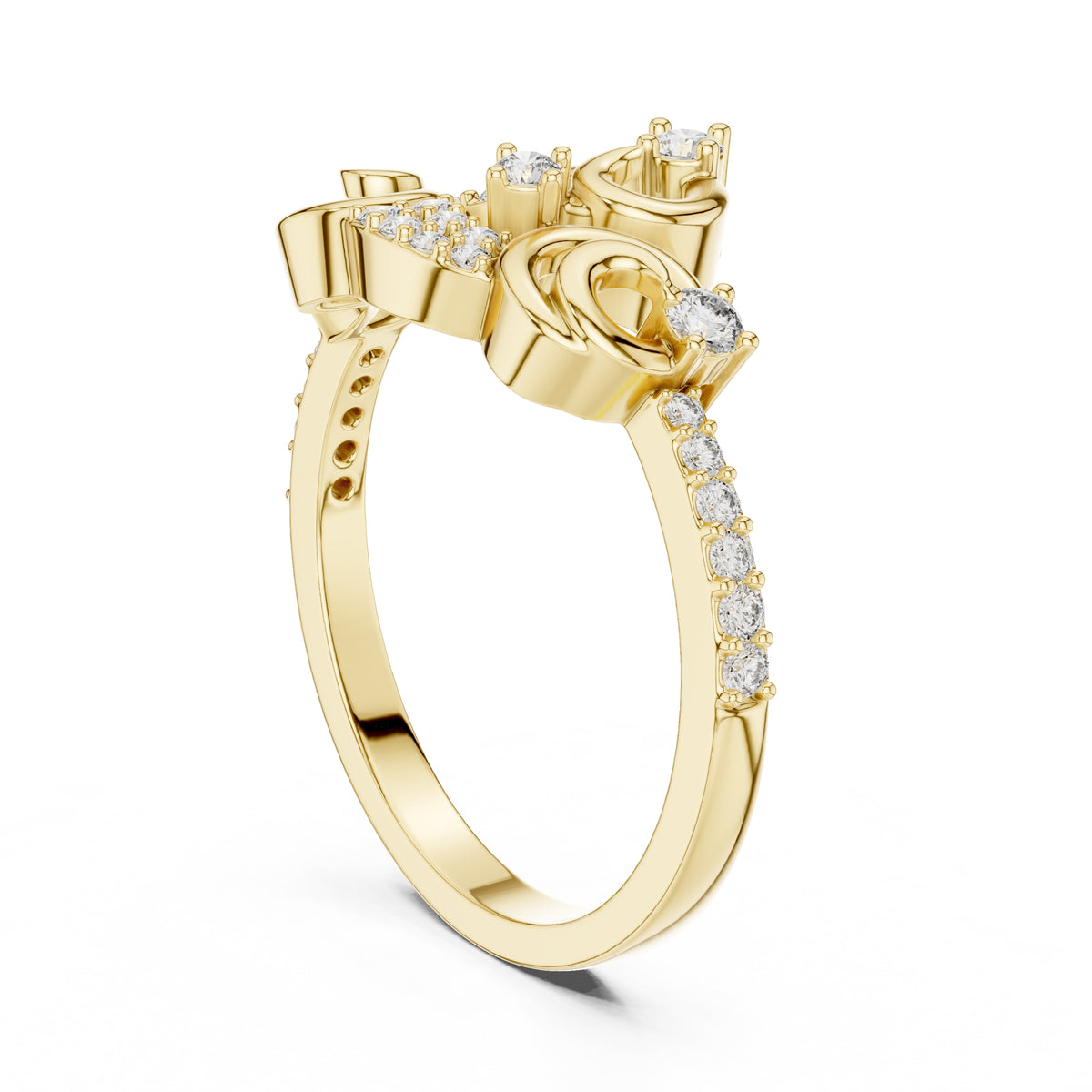 Filigree Swirl Statement Ring Yellow Gold