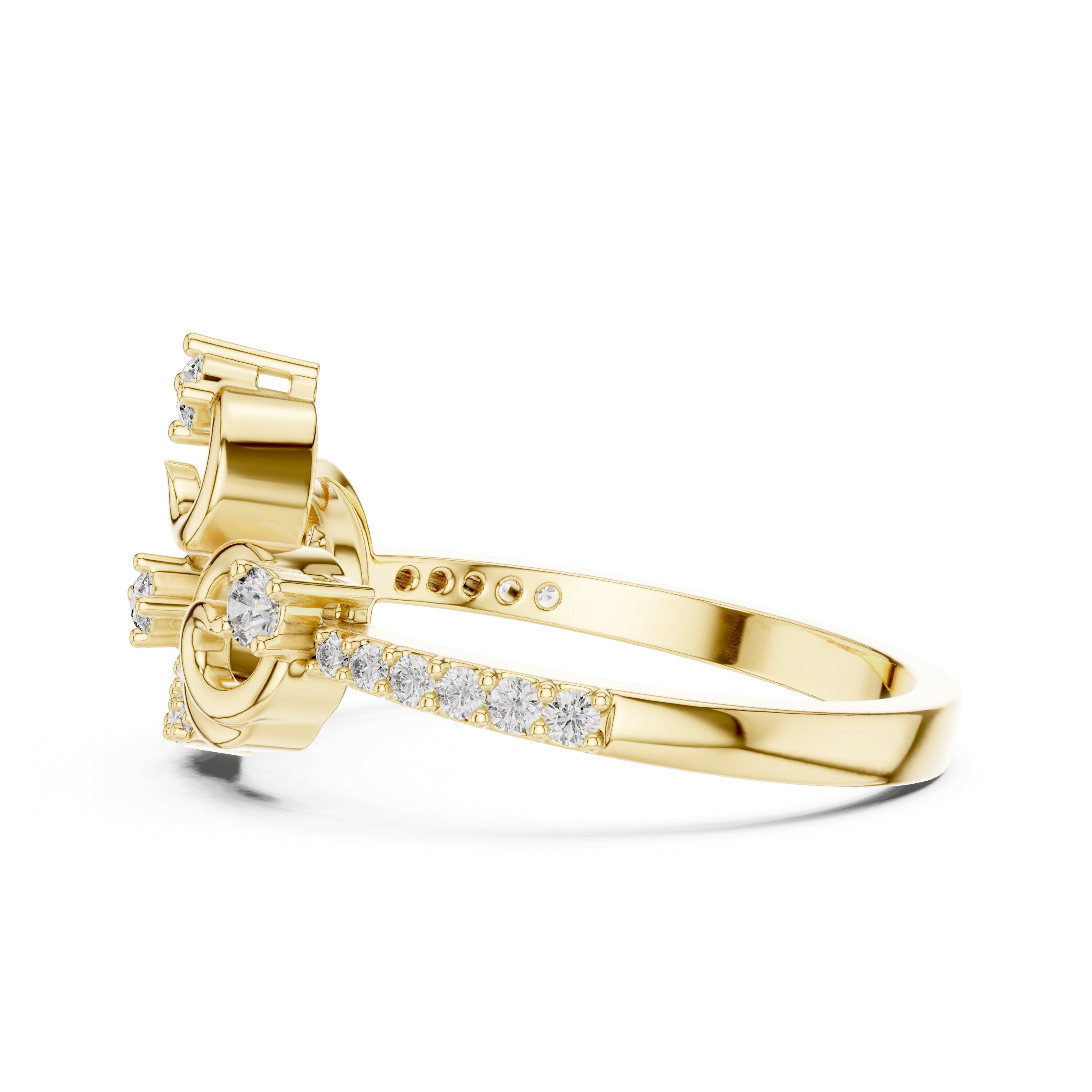 Filigree Swirl Statement Ring Yellow Gold