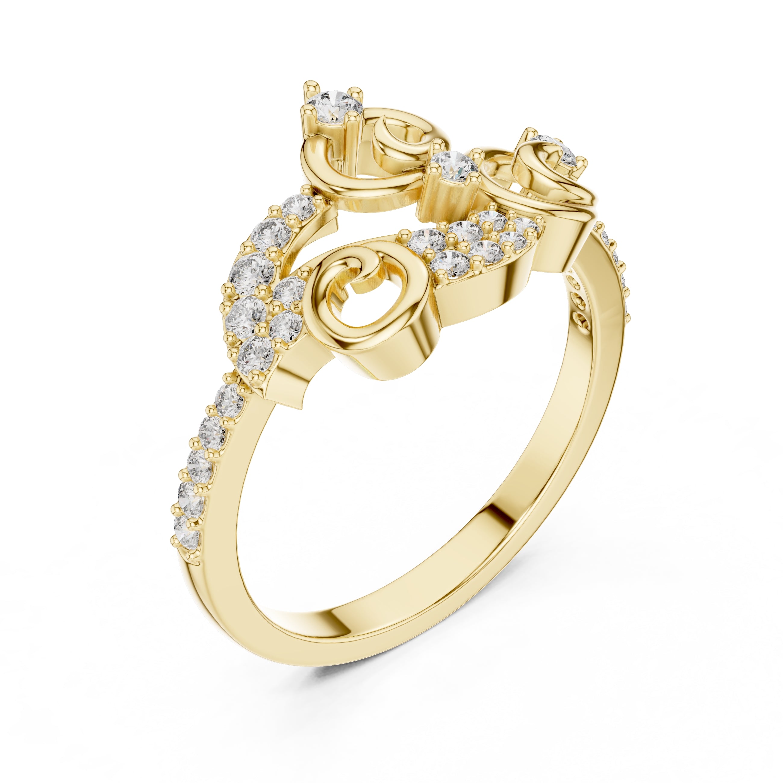 Filigree Swirl Statement Ring Yellow Gold
