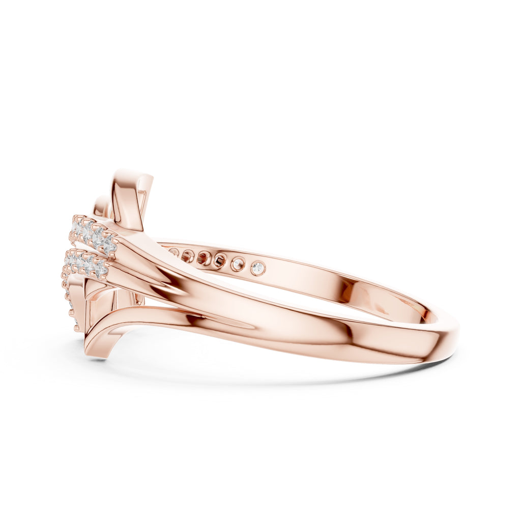 Asymmetric Ribbon Statement Ring Rose Gold