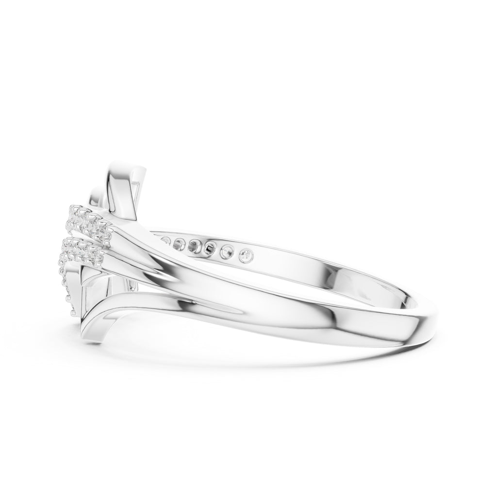 Asymmetric Ribbon Statement Ring White Gold