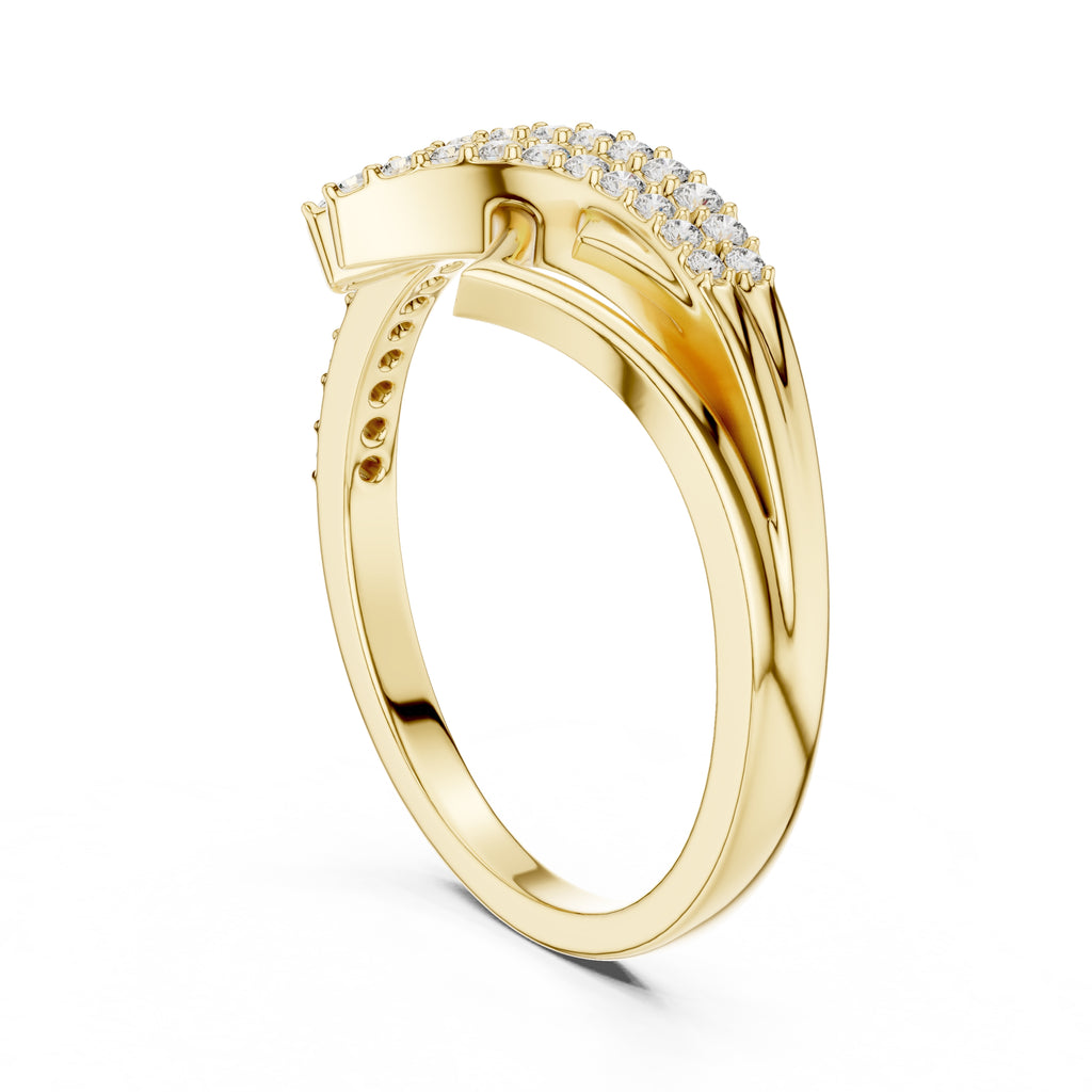 Asymmetric Ribbon Statement Ring Yellow Gold