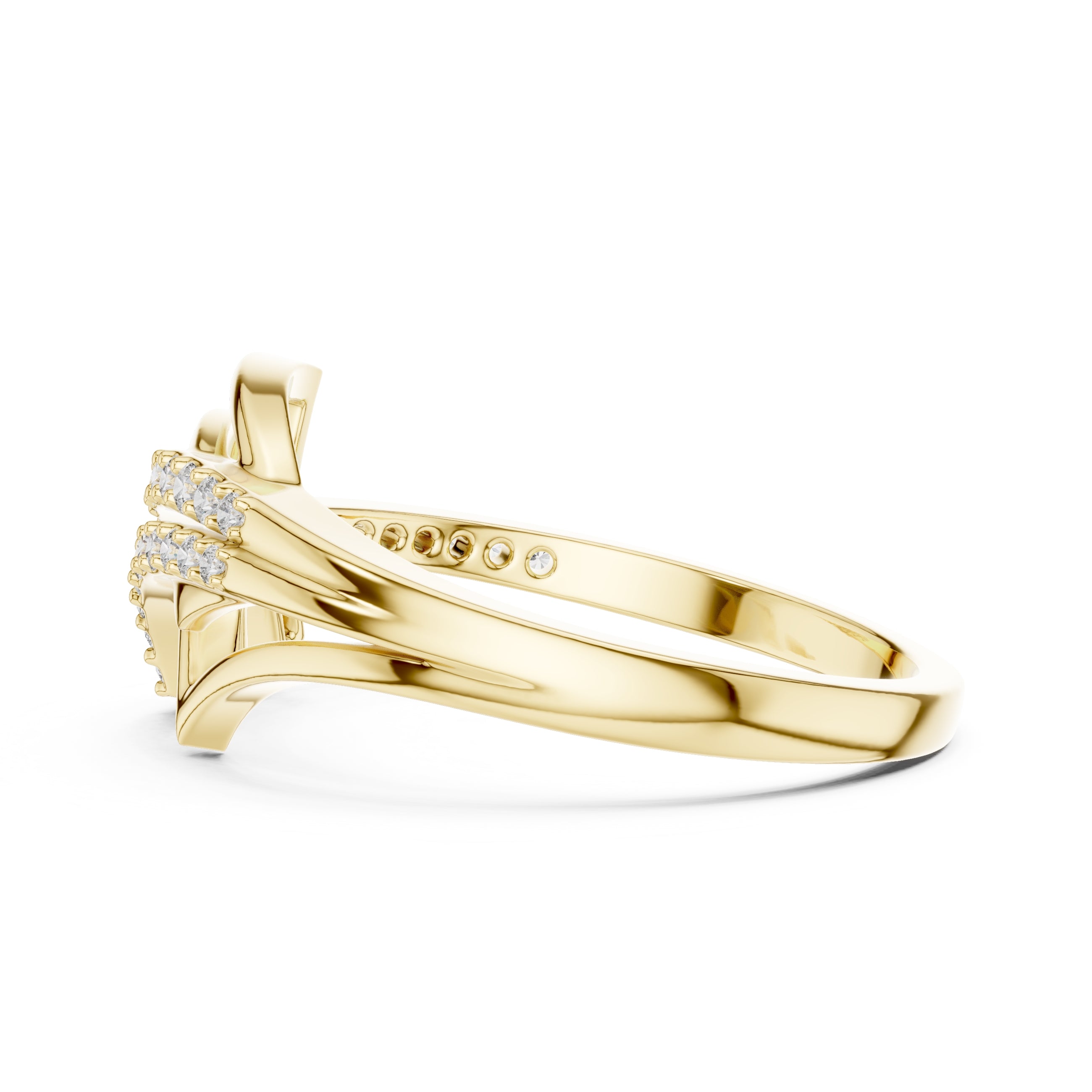 Asymmetric Ribbon Statement Ring Yellow Gold