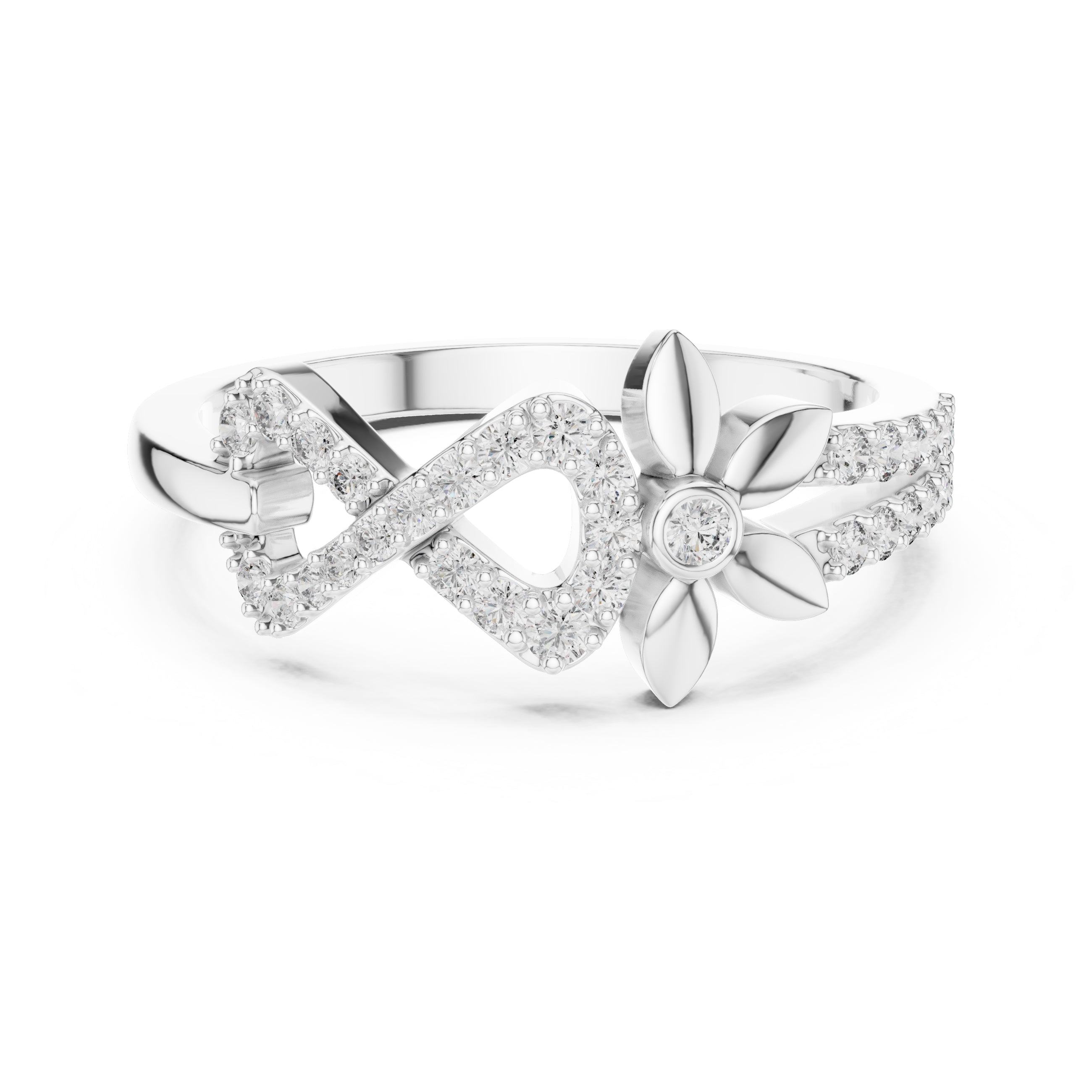 Blossom Infinity Statement Ring White Gold