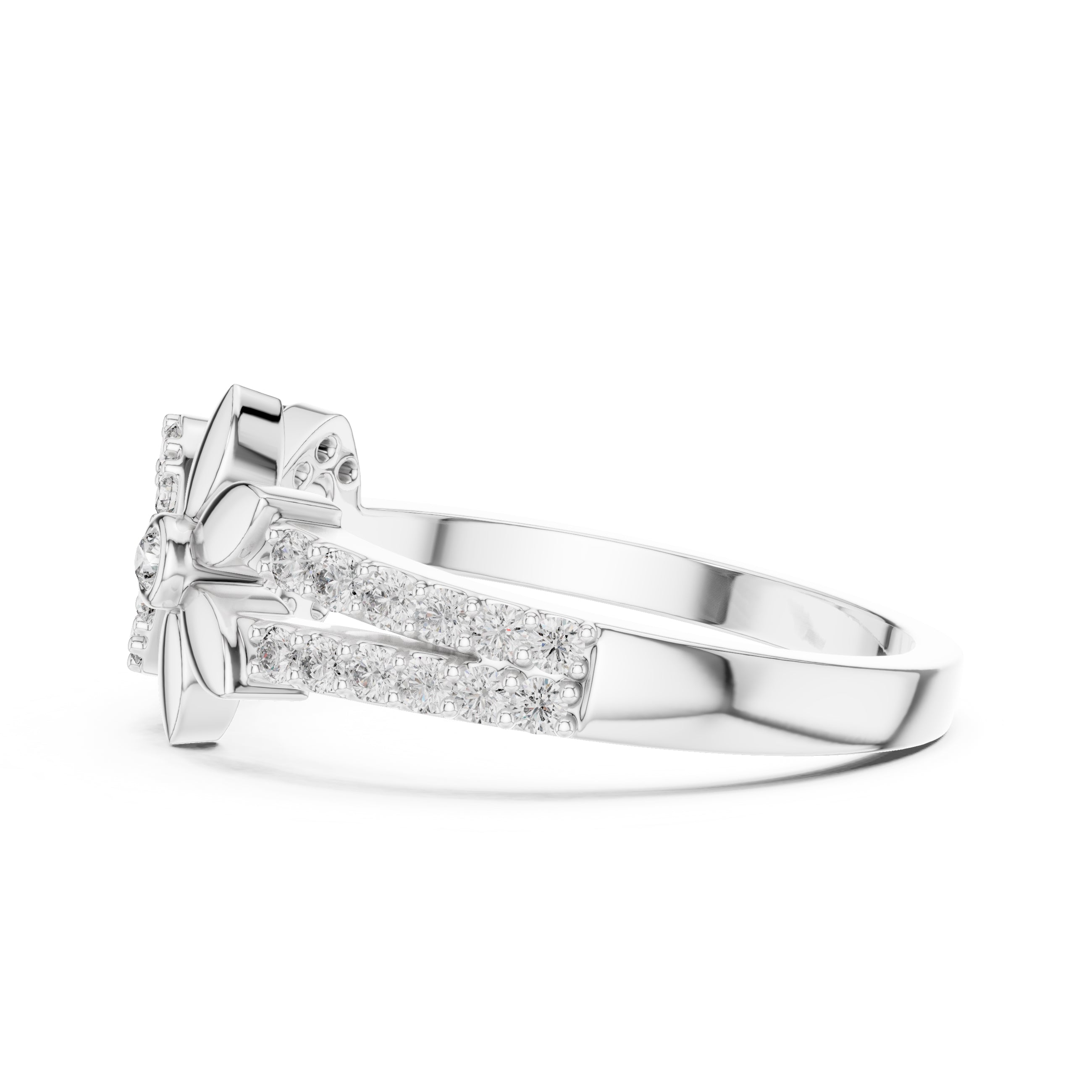 Blossom Infinity Statement Ring White Gold