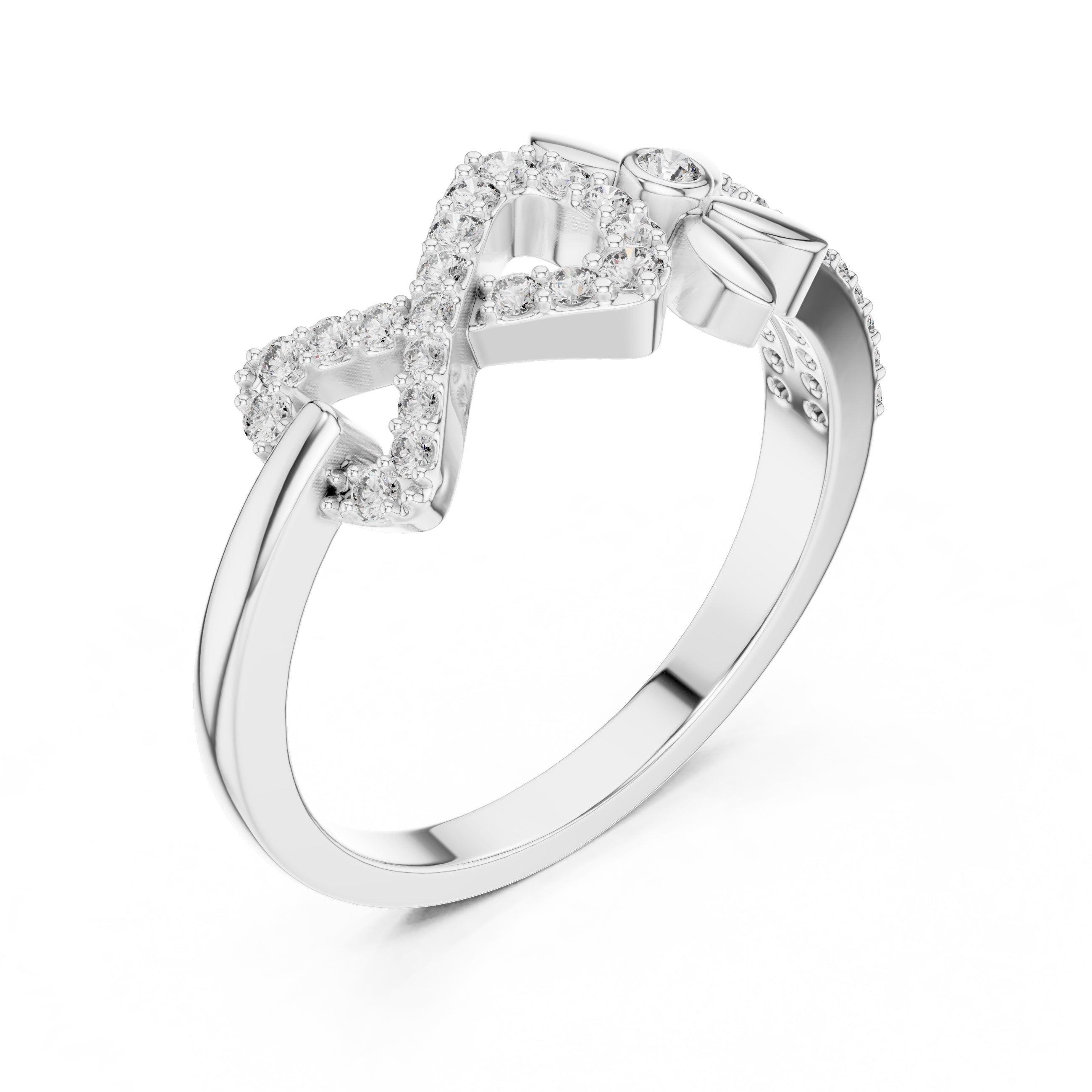 Blossom Infinity Statement Ring White Gold
