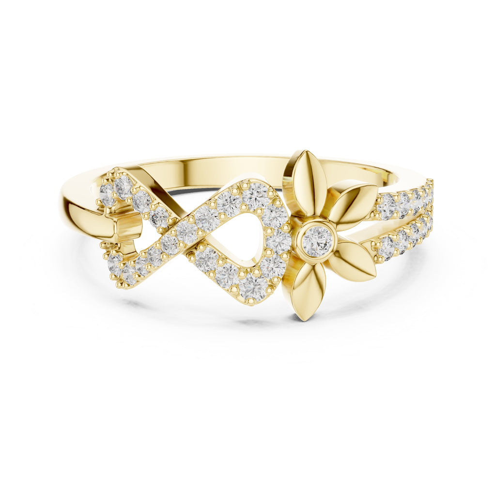 Blossom Infinity Statement Ring Yellow Gold