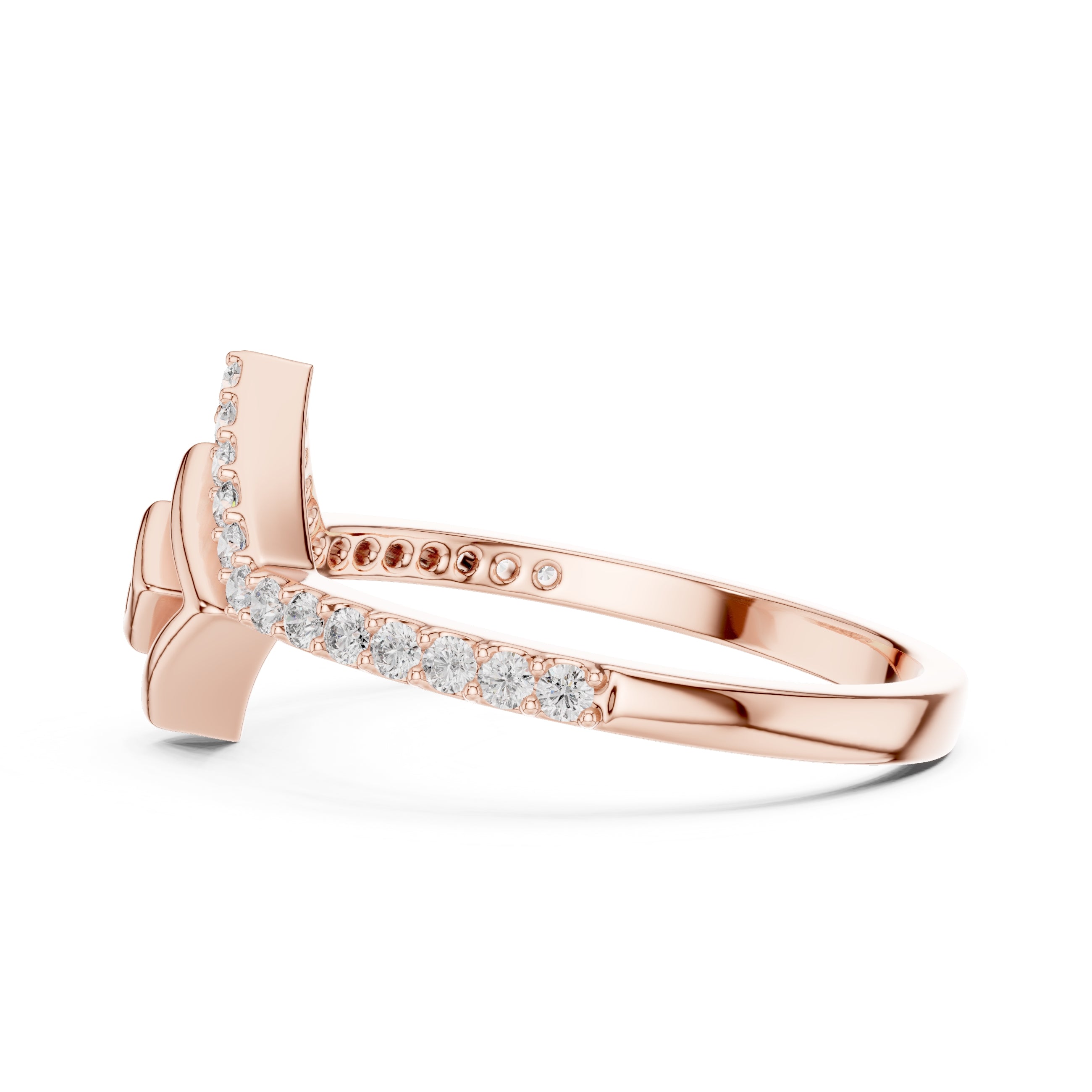Vesta Chevron Statement Ring Rose Gold